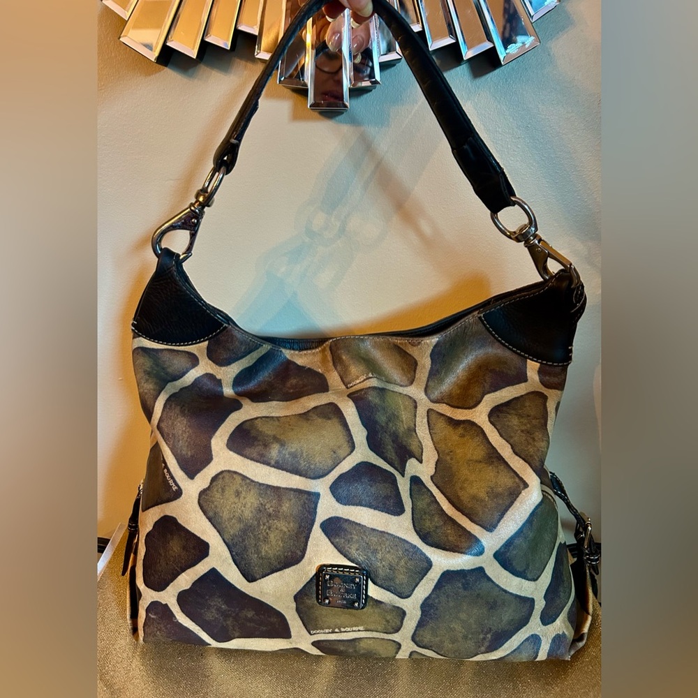 Dooney & Bourke Leather Giraffe Print Shoulder Bag